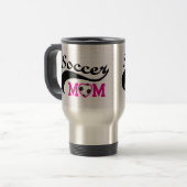 Roze Heart O Soccer Mam Reisbeker (Voorkant links)