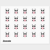 Roze Heart Panda Ronde Sticker (Vel)