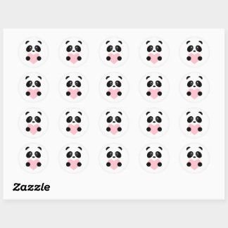 Roze Heart Panda Ronde Sticker