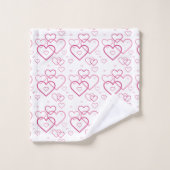 Roze Heart Shapes Patroon Bad Handdoek (Wasdoekje)