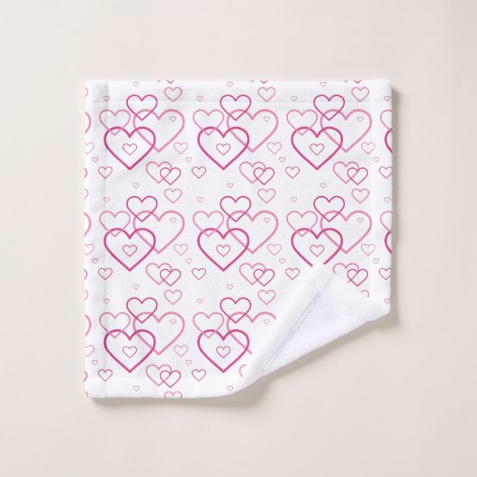 Roze Heart Shapes Patroon Bad Handdoek (Wasdoekje)