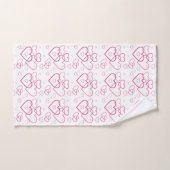Roze Heart Shapes Patroon Bad Handdoek (Handdoek)