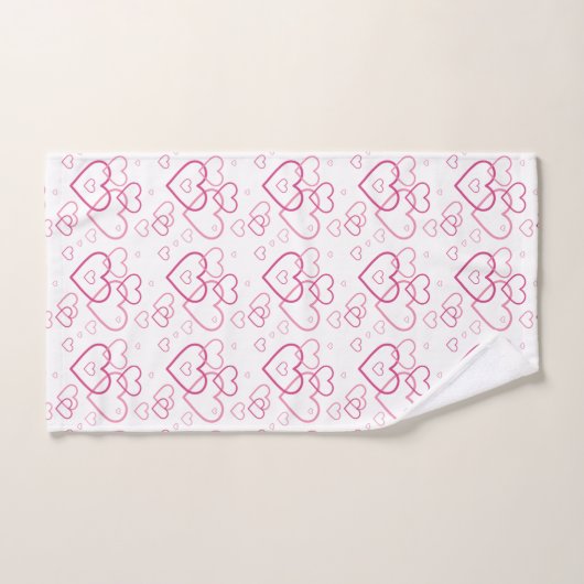 Roze Heart Shapes Patroon Bad Handdoek (Handdoek)