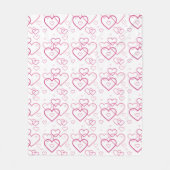 Roze Heart Shapes Patroon Fleece Deken (Voorkant)