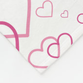 Roze Heart Shapes Patroon Fleece Deken (Hoek)