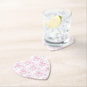 Roze Heart Shapes Patroon Kartonnen Onderzetters (Insitu)