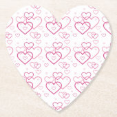 Roze Heart Shapes Patroon Kartonnen Onderzetters (Voorkant)