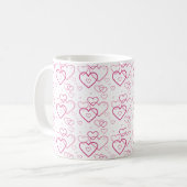 Roze Heart Shapes Patroon Koffiemok (Voorkant links)