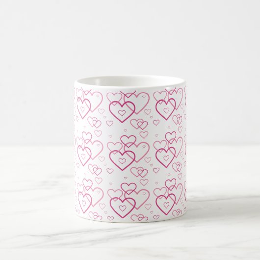 Roze Heart Shapes Patroon Koffiemok (Center)