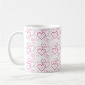 Roze Heart Shapes Patroon Koffiemok (Links)
