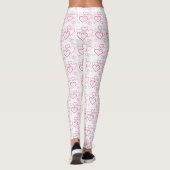 Roze Heart Shapes Patroon Leggings (Achterkant)