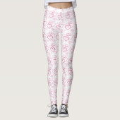 Roze Heart Shapes Patroon Leggings (Voorkant)