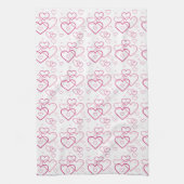 Roze Heart Shapes Patroon Theedoek (Verticaal)