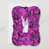 Roze Heart Sweet 16 Birthday Party High Heels Kaart (Achterkant)