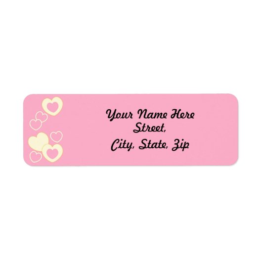 Roze HeartEyelet Background Return Address Sticker (Voorkant)