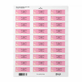 Roze HeartEyelet Background Return Address Sticker (Full Sheet)