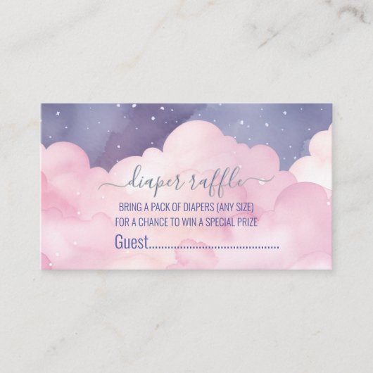Roze Heaven Verzonden Luier Raffle Enclosure Kaart (Voorkant)