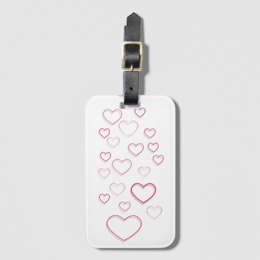 Roze Hecht Aangepaste achtergrondkleur Bagagelabel (Voorkant (verticaal))