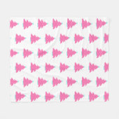 Roze Hedendaagse Kerstbomen Fleece Deken (Voorkant (Horizontaal))