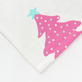 Roze Hedendaagse Kerstbomen Fleece Deken (Hoek)
