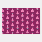 Roze Hedendaagse Kerstbomen Inpakpapier Vel (Voorkant 3)