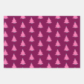 Roze Hedendaagse Kerstbomen Inpakpapier Vel (Voorkant)
