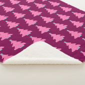 Roze Hedendaagse Kerstbomen Sherpa Deken (3/4)