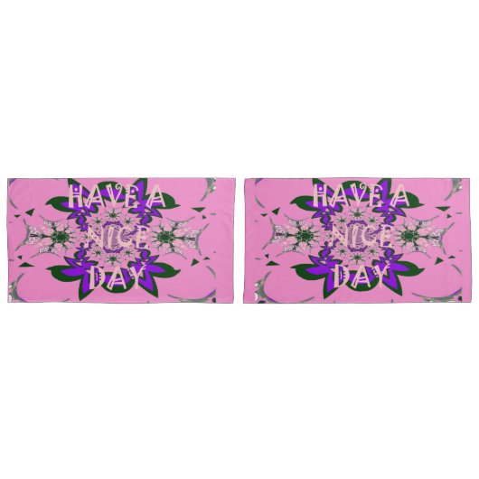 Roze heeft een fijne dag en een betere nachtelijke kussensloop (Voorkant-Set)