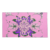 Roze heeft een fijne dag en een betere nachtelijke kussensloop (Achterkant-Links)