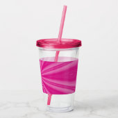 Roze Heet Heldere Sunburst Monogram Gele Cirkel Acryl Drinkbeker (Achterkant)