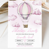 Roze Heet Luchtballon Baby Shower Kaart