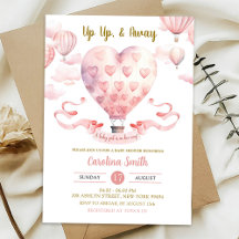 Roze Heet Luchtballon Meisje Baby Shower