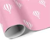 Roze Heet Luchtballon Patroon Cadeaupapier (Rol Hoek)