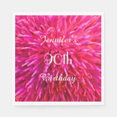 Roze, Heet Roze Papieren Servetten 90ste Verjaarda (Voorkant)