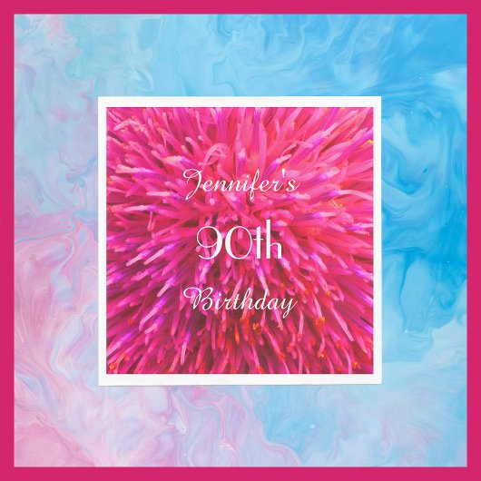 Roze, Heet Roze Papieren Servetten 90ste Verjaarda