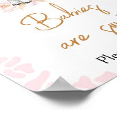 Roze Heilige Koe Baby shower Baby's zijn zoet Poster (Hoek)
