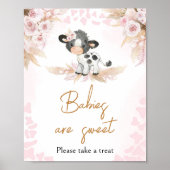 Roze Heilige Koe Baby shower Baby's zijn zoet Poster (Voorkant)