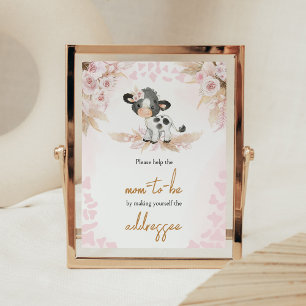 Roze Heilige Koe Baby shower Envelope Station Poster