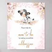 Roze Heilige Koe Baby shower Envelope Station Poster (Voorkant)