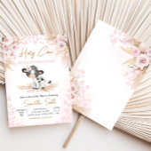 Roze Heilige Koe Baby shower Kaart