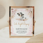 Roze Heilige Koe Baby shower Late Night Luiers Poster