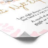 Roze Heilige Koe Baby shower Late Night Luiers Poster (Hoek)