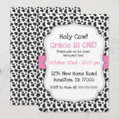 Roze Heilige Koe Ik ben een Eerste Uitnodiging van (Voorkant / Achterkant)