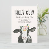 Roze Heilige Koe Verjaardagsuitnodiging | Uitnodig Kaart (Staand voorkant)