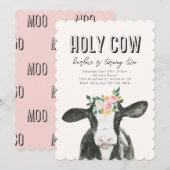Roze Heilige Koe Verjaardagsuitnodiging | Uitnodig Kaart (Voorkant / Achterkant)