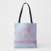  roze Heilige Lotus Flower Blossom Mandala Tote Bag (Voorkant)