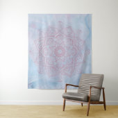  roze Heilige Lotus Flower Blossom Mandala Wandkleed (In situ)