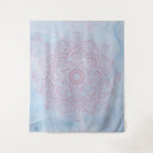  roze Heilige Lotus Flower Blossom Mandala Wandkleed (Voorkant)