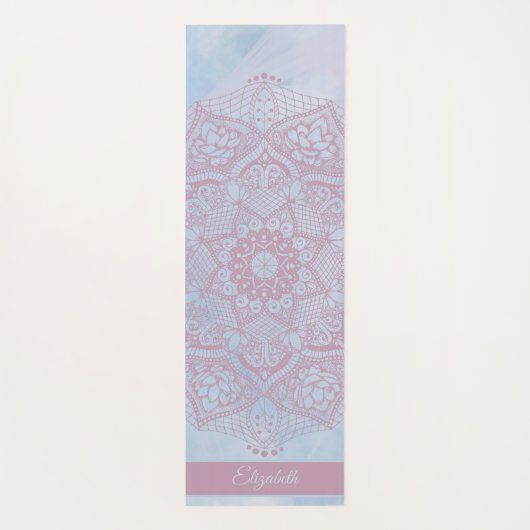  roze Heilige Lotus Flower Blossom Mandala Yogamat (Achterkant)