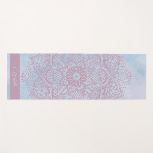  roze Heilige Lotus Flower Blossom Mandala Yogamat (Voorkant (horizontaal))